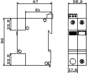 Габаритный чертеж УЗИП серии SPU1 (DS)